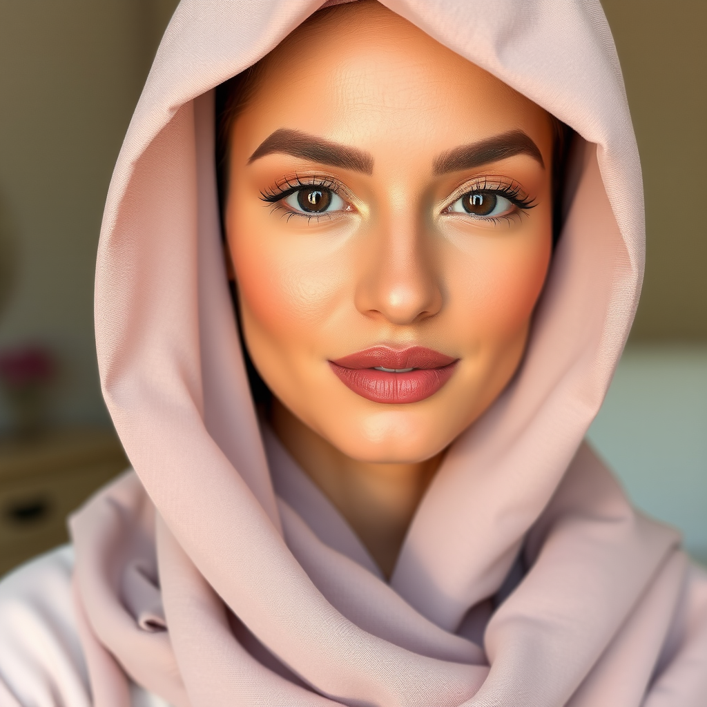 إطلالة مكياج طبيعية نهارية ببشرة متوهجة منعشة وألوان خفيفة لعميلة إماراتية